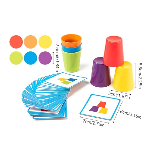 Generisch Stacking Cups Toy für Kleinkind, Stapelbecher Kinderspielzeug | Quick Stack Cups -Spiel,Puzzle -Denkspiel mit 50 Fragenkarten Farbklassifizierung für interaktives Lernen Generisch Stacking Cups Toy für Kleinkind, Stapelbecher Kinderspielzeug | Quick Stack Cups -Spiel,Puzzle -Denkspiel mit 50 Fragenkarten Farbklassifizierung für interaktives Lernen von Generisch