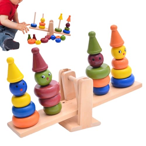 Generisch Stapelbares Balance-Spielzeug aus Hollz - Balancierspielzeug aus Hoolz | Sinnes- und Lernspielzeug aus für Kinder, und Mädchen ab 3 Jahren, Geburtstagsgeschenke von Generisch