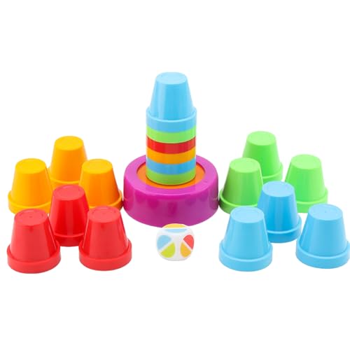 Generisch Stapelbecher-Spiel, Speed-Stacking-Becher | Interaktive Bunte Speeding Cups-Stapelspiele - Multifunktionales Schnellbecher-Spiel, pädagogisches Becher-Stapelset für, Mädchen, Kinder von Generisch