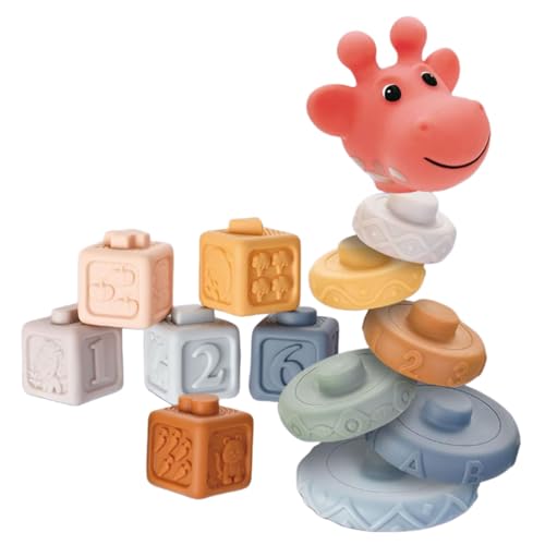 Generisch Stapelblöcke Spiel, Stapelblöcke für Kinder - Bunte tiergeformte Sortierblöcke - Multifunktionaler Tabletop-Bauen-Spiele-Bildungslernboard für Kinder, Erwachsene, Erwachsene von Generisch