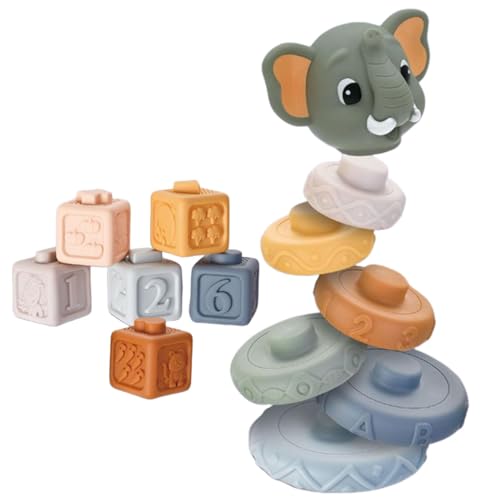 Generisch Stapelblöcke Spiel, Stapelblöcke für Kinder | Bunte tiergeformte Sortierblöcke - Multifunktionaler Tabletop-Bauen-Spiele-Bildungslernboard für Kinder, Erwachsene, Erwachsene von Generisch