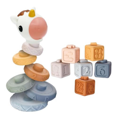 Generisch Stapelblöcke für Kinder, Balance Stacking Block Game - Tierförmige Bunte Stapelblöcke,Brettspiel für Bildungslern, multifunktionales Tabletop-Gebäude für, Mädchen von Generisch