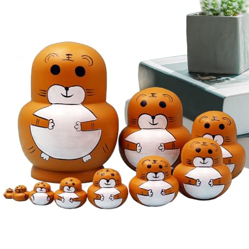 Generisch Stapelspielzeug - 10 -teilige Tiernistpuppen, schönes Cartoon -Design, pädagogisches Entwicklungsspiel Set | Dekoratives Zuhause von Generisch