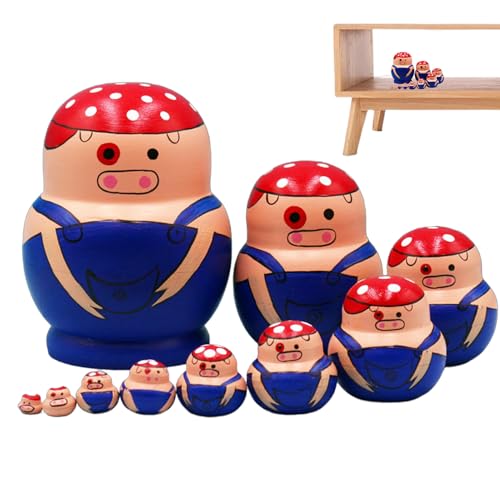 Generisch Stapelspielzeug - 10 -teilige Tiernistpuppen, schönes Cartoon -Design, pädagogisches Entwicklungsspiel Set | Dekoratives Zuhause von Generisch