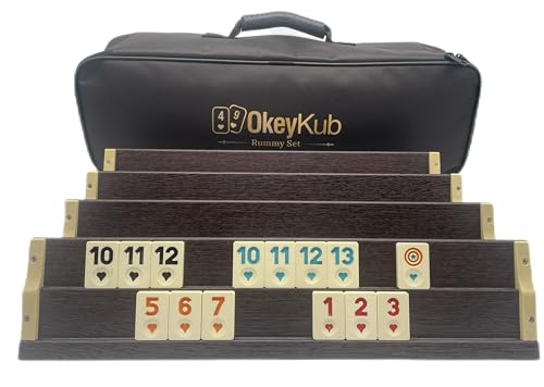 Generisch OkeyKub-Premium Rummy, Rommé, Okey Set aus Holz mit Stabiler Tragetasche von Generisch