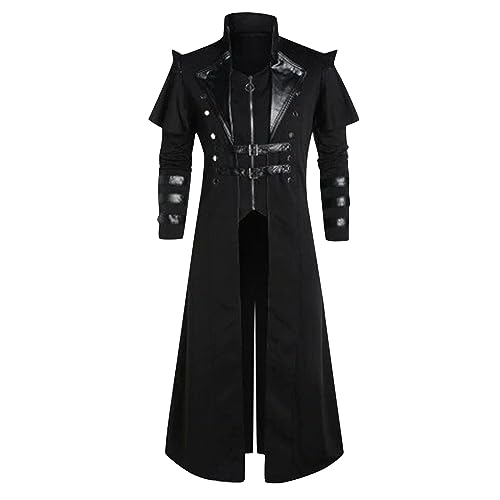 Generisch Steampunk Kostüm Herren Halloween Kostüm Gothic Mantel Steampunk Jacke Mittelalter Kleidung von Generisch