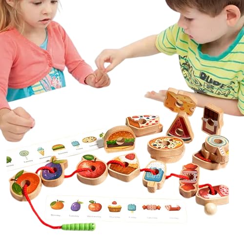 Generisch Steckspiel - Lernspielzeug Fädelspielzeug - Holz Fädel- und Sortierspiel Ab 3 Jahren Für Kleinkinder Frühförderung Vorschule von Generisch