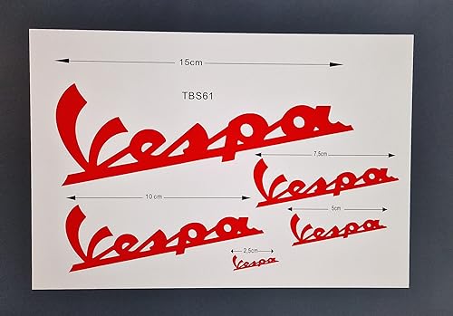 Generisch Stickers Aufkleber Rot für Roller kompatibel mit Vespa Vintage TBS61 von Generisch