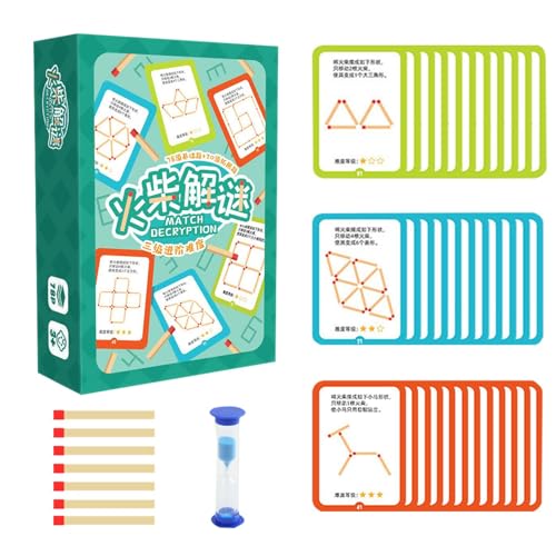 Generisch Streichholz-Puzzles für Freunde, Streichholz-Puzzle-Spiele - Sichere, verschleißfeste Holz-Streichholz-Puzzles - Einzigartige interaktive Denksportaufgaben, Spielzeug für die frühe von Generisch