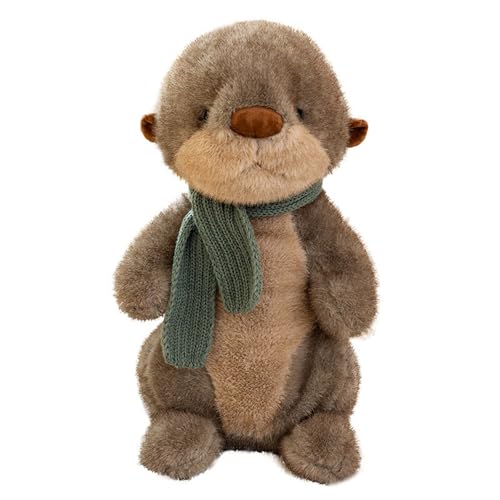Generisch Stuffed Animals Plush Toy - Soft Cartoon Cuddle Hugging Pillow with Scarf | Skin-Friendly Adorable Otter Plüschtier for Kids & Adults | Gift, Home Decor, Bed Companion (26cm) von Generisch