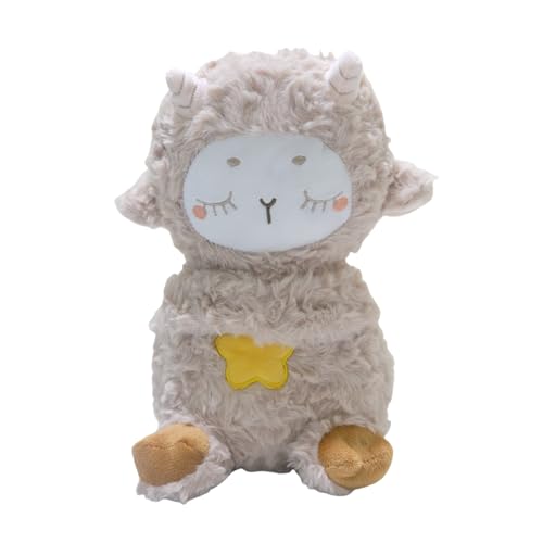 Generisch Stuffed Lamb Plush,Beruhigende Kuschelpuppe Mit Integriertem Nachtlicht & Niedlichem Design | Multifunktionale Einschlafhilfe Für Babys, Kinder, Jugendliche Und Erwachsene von Generisch