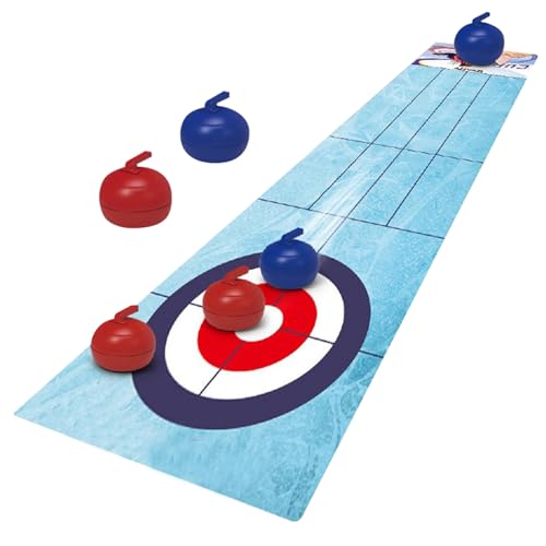 Generisch Tabletop Curling -Spiel mit 6PCS Mini Curling Balls Interactive Puck Game tragbare lustige Familienfeier -Spiele für Kinder 3+ und Erwachsene. von Generisch