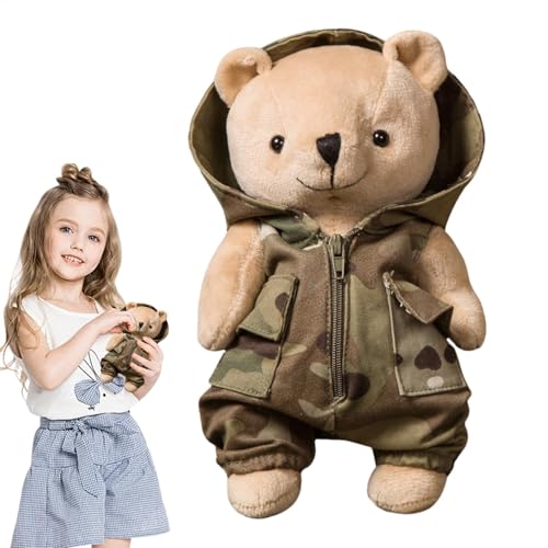 Generisch Tarnbär, Stoffbär - Niedlicher Camouflage-Plüschbär 7,87 Zoll - Abnehmbares Sammelkissen, Kuscheltier-Raumdekoration, Auto-Innendekoration für Kinder und Erwachsene von Generisch