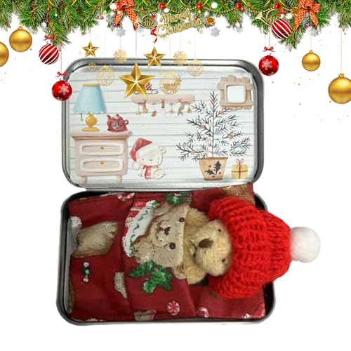 Generisch Taschenbär, Kleine Taschenbär- Weiches Stoffpuppenspielzeug - Kleines Taschenbär-skarten-Set, Stofftierpuppe für die Weihnachtsfeier, weicher Weihnachtsbär von Generisch