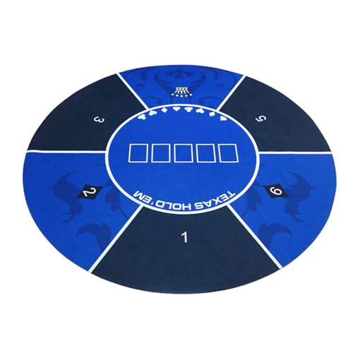 Generisch Texas Hold'em Pokermatte 47 -Zoll -Runde Tischplatte mit Tragetasche - tragbarer Gummi -Boden und Vlies -Spielmatte für Home Party Car Travel Card -Spiele bis zu 8 Spieler von Generisch