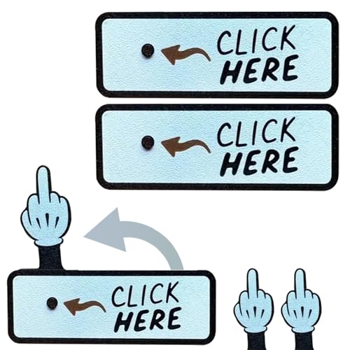 Generisch The Click Here Surprise Button - Hilarious Prank Gift, Funny Pop-Up Middle Finger Surprise, 3D Printed Click Button for Adults, White Elephant Gift Idea (2pcs) von Generisch