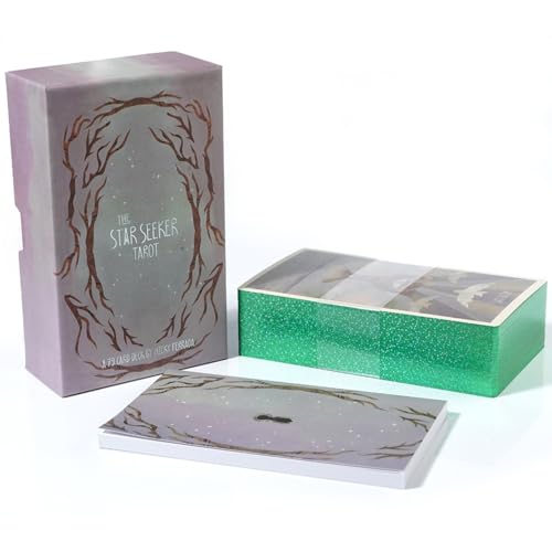 Generisch The Star Seeker Tarot Deck | 78 Karten | Premium 350gsm Blue Core | 12x7cm | Luxuriöse Goldfolie Box | Perfekt für Intuitive Lesungen & Spirituelle Erkundung von Generisch