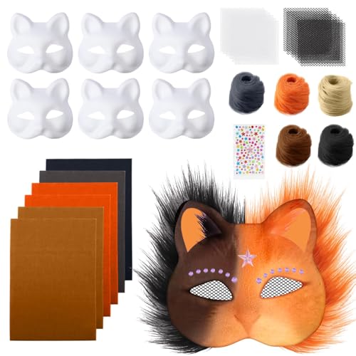 Generisch Therian Masken Set Leer Katzen Design 6 Stück Komplettset mit Bastel Filz Stoff und Kunstpelz Zum Selbstgestalten Für Furry Maskerade Fasching Halloween Kostümparty Generisch Therian Masken Set Leer Katzen Design 6 Stück Komplettset mit Bastel Filz Stoff und Kunstpelz Zum Selbstgestalten Für Furry Maskerade Fasching Halloween Kostümparty von Generisch