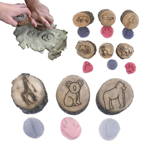 Generisch Tierfährten Stempel | Kreativspielzeug Stempelset Für Mädchen Und -Holz Bastelsets Pädagogisches Spielzeug, Scrapbook Zubehör Vorschule Lernaktivitäten für und Mädchen sowie Klassenprei von Generisch