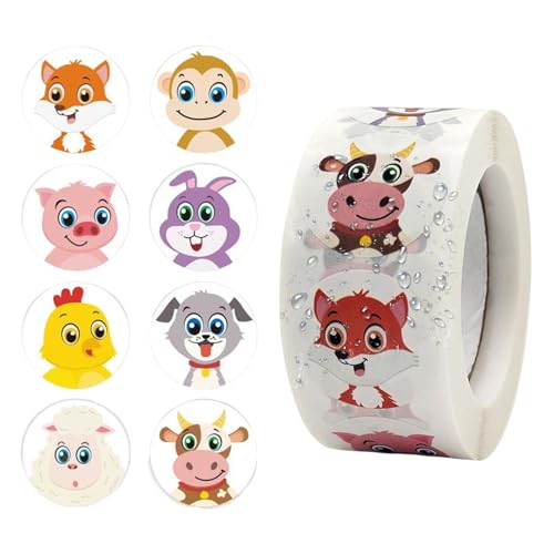 Generisch Tierrolle Aufkleber | 500 Stück runde Tieraufkleber | 2,5 cm große Geschenkanhänger-Aufkleber, kleine Aufkleber, Belohnungsaufkleber, perfekt für Kleinkinder und Kinder Generisch Tierrolle Aufkleber | 500 Stück runde Tieraufkleber | 2,5 cm große Geschenkanhänger-Aufkleber, kleine Aufkleber, Belohnungsaufkleber, perfekt für Kleinkinder und Kinder von Generisch