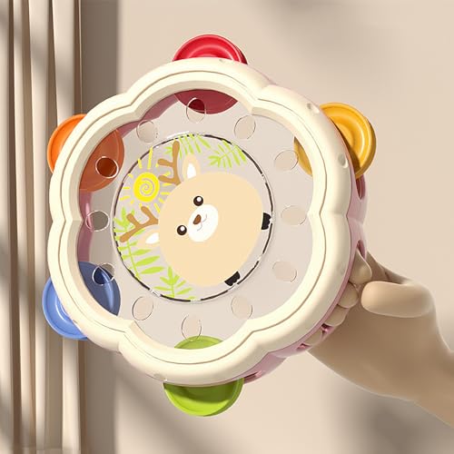 Generisch Tiny Tamburin Musikspiel Zeug & Rassel, BPA frei, Mitnehmen Plastik-Percussion-Musik Instrument für Baby-Rhythmus-Training und Musik aufklärung von Generisch