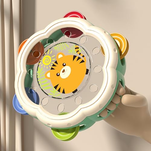 Generisch Tiny Tamburin Musikspiel Zeug & Rassel, BPA frei, Mitnehmen Plastik-Percussion-Musik Instrument für Baby-Rhythmus-Training und Musik aufklärung von Generisch