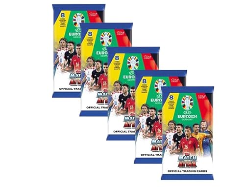 Generisch Topps UEFA EURO 2024 Germany Match Attax Trading Cards – 5x Booster je 8x Trading Cards von Generisch