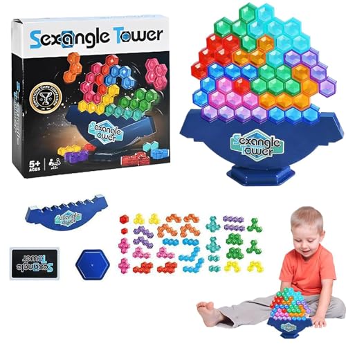 Generisch Tower Balance Toy, Turmbalance -Stapelblöcke - Unterhaltsame Bausteine ​​ausbalancieren - STEM -Spielzeug für Kinder und Erwachsene, Lernaktivitäten für Familienspiele Lernen von Generisch