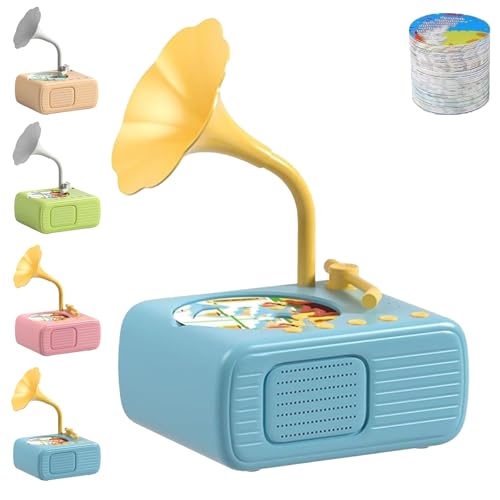 Generisch Tretregard Phonograph, Educational Music Story Player, Kids Phonograph with 96 Cards, Audio Book Gift for Boys and Girls (Blue) von Generisch