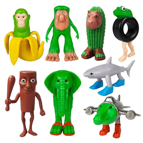 Generisch Tung Tung Tung Tung Sahur-Figur, Italian Brainrot Figures 8er Set, Tralalero Tralala Figur,Italian Brainrot Figures,Brainrot Animals Figurines FüR Kinder,Erwachsene von Generisch