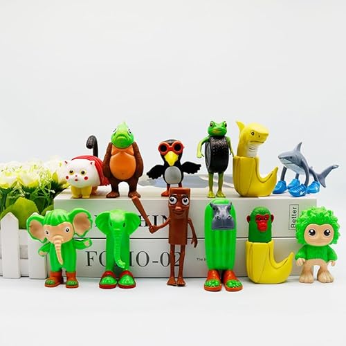 Generisch Tung Tung Tung Tung Sahur Figur | Italian Brainrot Figures 12er Set, 3D Printed Tralalero Tralala Figur, BRR BRR Patapim, Lirili Larila Tiermodell Sammlerstück (12er) von Generisch