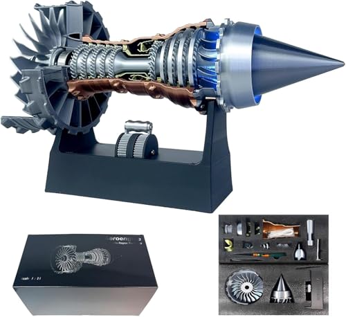 Generisch Turbofan Engine Model, Adjustable Speed TR900 Aircraft Turbojet Model with Light, Aero Mechanical Science, Education Display, Desktop Toy, 28cm (Assembly Version) von Generisch