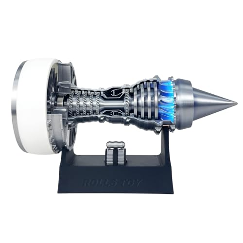 Generisch Turbofan Engine Model, Adjustable Speed TR900 Aircraft Turbojet Model with Light, Aero Mechanical Science, Education Display, Desktop Toy, 28cm (Finished Version Blue) von Generisch