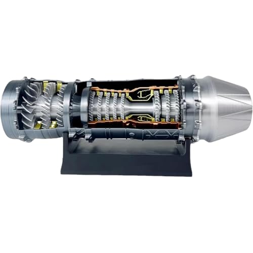 Generisch Turbofan-Triebwerksmodell, Luftwaffe Kampfjet Triebwerk Modell mit Licht, Simulation Flugtriebwerk Mechanische Wissenschaft Bildung Spielzeug Geschenk Dekor für Erwachsene von Generisch