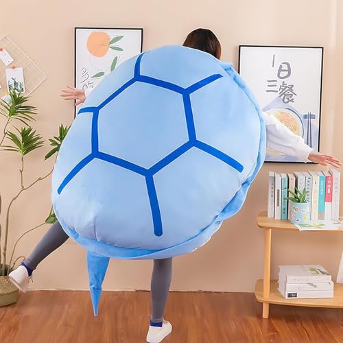 Generisch Turtle Shell Body Cushion, Giant Portable Turtle Shell Plush Turtle Cosplay Costume, Removable, for Children and Adults (Blue 100cm/39.3in) von Generisch