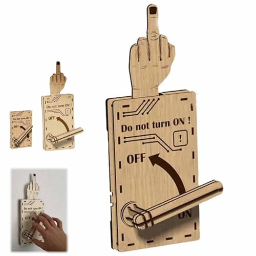 Generisch Umkehrbarer Mittelfingerschalter Spielzeug, Umkehrbarer Mittelfingerschalter aus Holz, Schreibtischdekoration für das Büro & lustiges Gag-Geschenk für Freunde (A) von Generisch