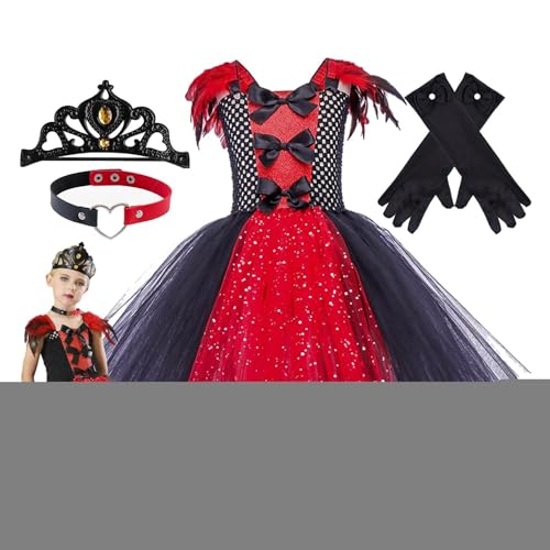 Generisch Vampir-Kostüm für Kinder, Mädchen-Vampir-Halloween-Kostüm | Vampirkleid für Teenager-Mädchen,Mit Krone, Handschuhen und Schlüsselbeinkette. Tüllkleid für 2–12 Jahre alte Generisch Vampir-Kostüm für Kinder, Mädchen-Vampir-Halloween-Kostüm | Vampirkleid für Teenager-Mädchen,Mit Krone, Handschuhen und Schlüsselbeinkette. Tüllkleid für 2–12 Jahre alte von Generisch