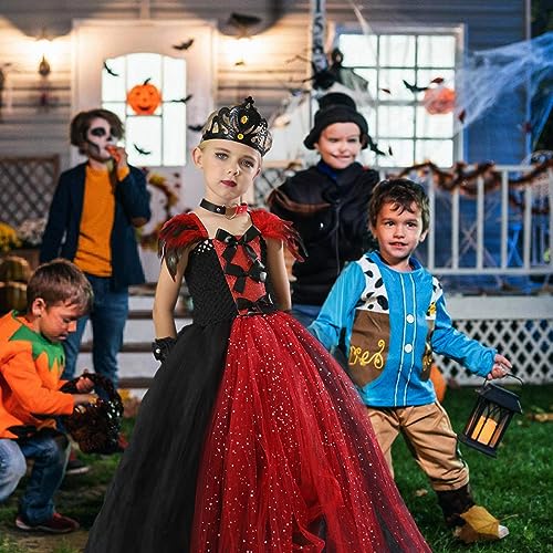 Generisch Vampirkleid für Mädchen, Vampirkostüm für Mädchen - Gothic-Tüllkleid für Teenager,Mit Krone, Handschuhen, Halskette, Halloween-Rollenspiel-Kostüm für Kinder, 2–12 Jahre Generisch Vampirkleid für Mädchen, Vampirkostüm für Mädchen - Gothic-Tüllkleid für Teenager,Mit Krone, Handschuhen, Halskette, Halloween-Rollenspiel-Kostüm für Kinder, 2–12 Jahre von Generisch