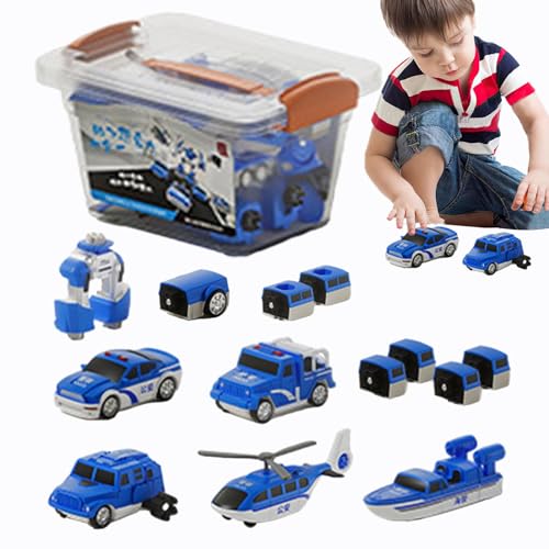 Generisch Verwandeln Sie Spielzeugautos, Kinderspielfahrzeuge,Magnetisches, verwandelndes Spielzeugfahrzeug für Kinder - Fahrzeugblöcke, Sammelfiguren für Kinder für Schlafsaal, Wohnzimmer von Generisch