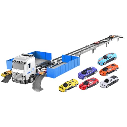 Generisch Vielseitiger Transformierender LKW Mit Rennstrecken, Interaktivem Kleinkind-LKW, Transformierbarem Faltbarem Auto Mit Rennstrecken, 2in-1-Design, Interaktiv von Generisch