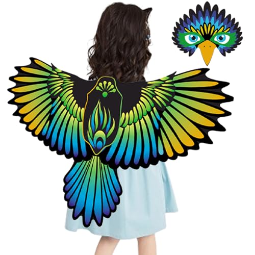 Generisch Vogelkostüm für Kleinkinder, Vogelflügelkostüm | Eagle Wings Rollenspiel-Kostümzubehör - Lustiges Vogelflügel-Cosplay-Kostüm für Kinder zum Verkleiden mit Maske, Kostümzubehör für Halloween Generisch Vogelkostüm für Kleinkinder, Vogelflügelkostüm | Eagle Wings Rollenspiel-Kostümzubehör - Lustiges Vogelflügel-Cosplay-Kostüm für Kinder zum Verkleiden mit Maske, Kostümzubehör für Halloween von Generisch