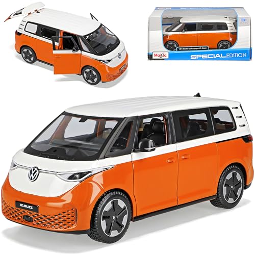 Generisch Volkwagen ID Buzz Bus Orange Weiss Ab 2022 1/24 Modell Auto von Generisch