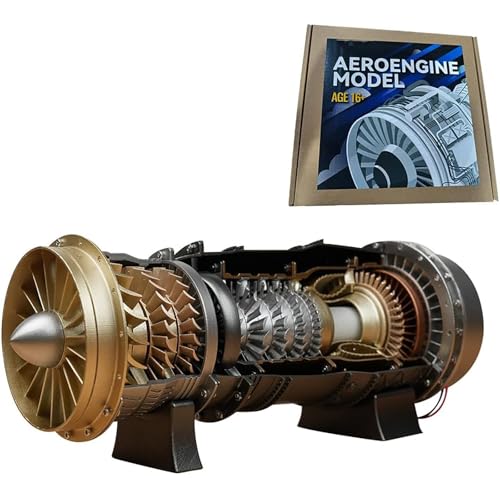 Generisch WS-15 Turbofan Frighter Motor Modellbausätze, die funktionieren, 1:20 Flugzeug Turbojet Motor Bausatz, 150 Stück DIY Montage Simulation Motor Mechanisches Triebwerk von Generisch