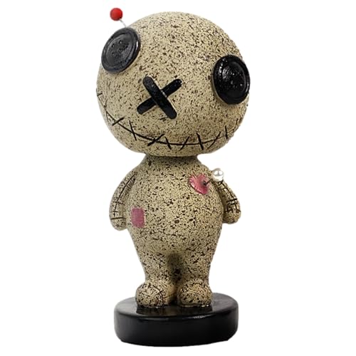 Generisch Wackelkopf-Spielzeug,Voodoo-Puppe, die den Kopf schüttelt, Autoverzierungen -Curse Doll Resin Ornaments Auto-Armaturenbrett-Dekorationen, Wackelkopffiguren für Auto von Generisch