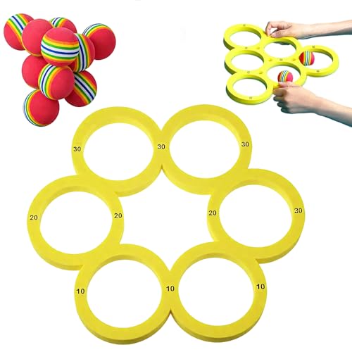 Generisch Wasserspielzeug Kinder, 2025 Neu Schwimmende Wurfspiele mit 10 Regenbogenball, Pool Toy Adults and Children Pool Schwimmbad Wurfspiele Pool Spielzeug für Schwimmbad Garten Strand (B) von Generisch