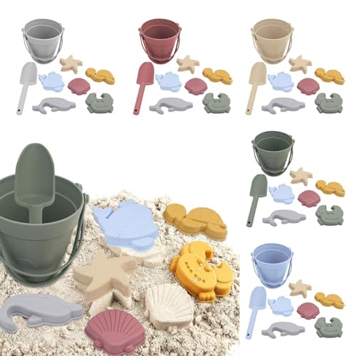 Generisch Weiches Silikon Sandspielzeug Set (für Kleinkinder, Jungen, Mädchen) Strandspielzeug Outdoor Spiele (A) von Generisch