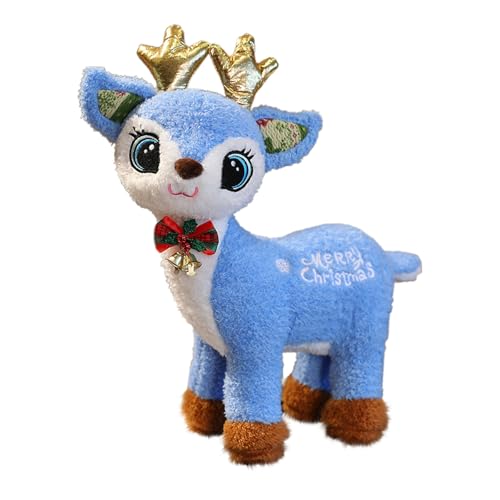 Generisch Weihnachten Stofftier Baby Rentier Puppe Weihnachten Kinder Educative Puppe (Blue, 35cm) von Generisch
