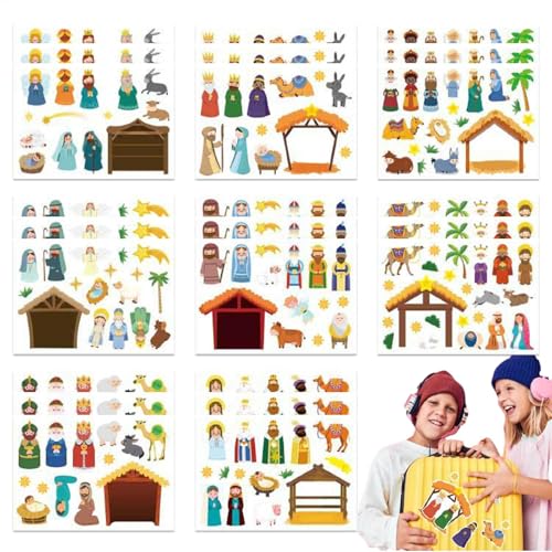 Generisch Weihnachtskrippen-Aufkleber, Krippenaufkleber-Set - Weihnachts-Krippen-Fensterdekoration zum Basteln - Exquisites Schulzubehör für Festliche Bastelarbeiten für Ladenpartys Generisch Weihnachtskrippen-Aufkleber, Krippenaufkleber-Set - Weihnachts-Krippen-Fensterdekoration zum Basteln - Exquisites Schulzubehör für Festliche Bastelarbeiten für Ladenpartys von Generisch