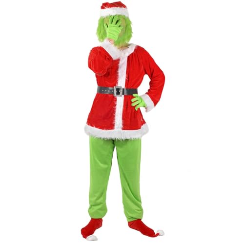 Generisch Weihnachtsmann Kostüm für Erwachsene Kinder Weihnachtskostüm Monster Weihnachtsmannanzug Weihnachtstag Party Ball Cosplay Kostüm von Generisch