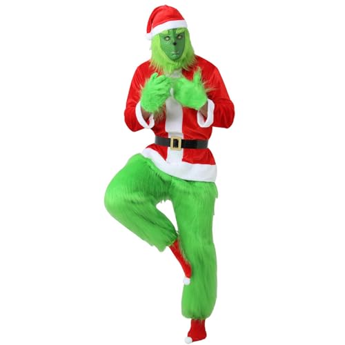 Generisch Weihnachtsmann Kostüm für Erwachsene Kinder Weihnachtskostüm Monster Weihnachtsmannanzug Weihnachtstag Party Ball Cosplay Kostüm von Generisch